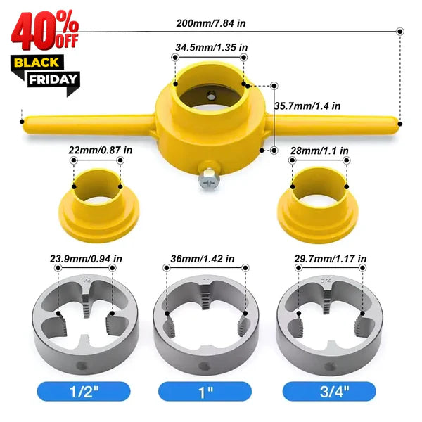 ROSCADORA MANUAL DE ACERO PARA TUBERÍA PVC