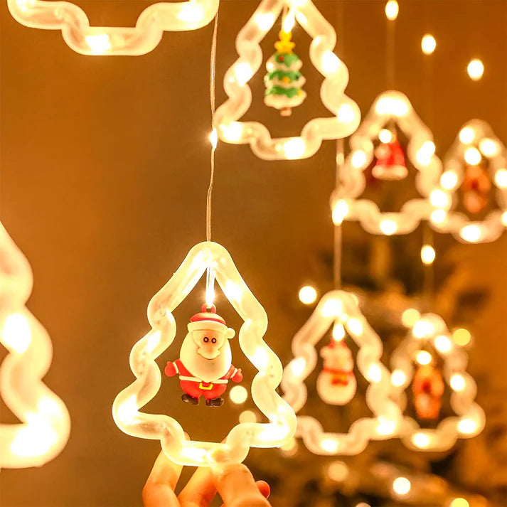 Cortina Intercalada Arboles 3M Luces Navidad 100 LEDS