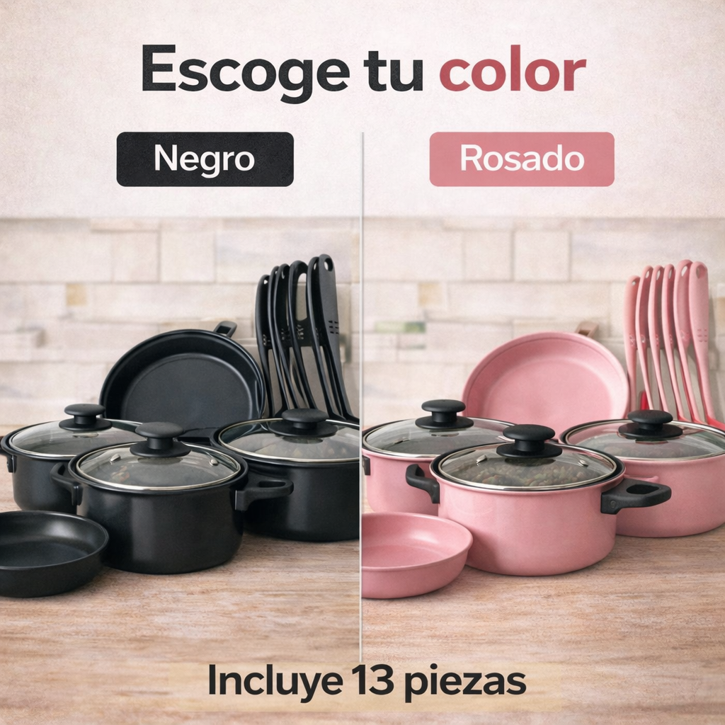 Set de Ollas CookWare Antiadherentes X13 piezas
