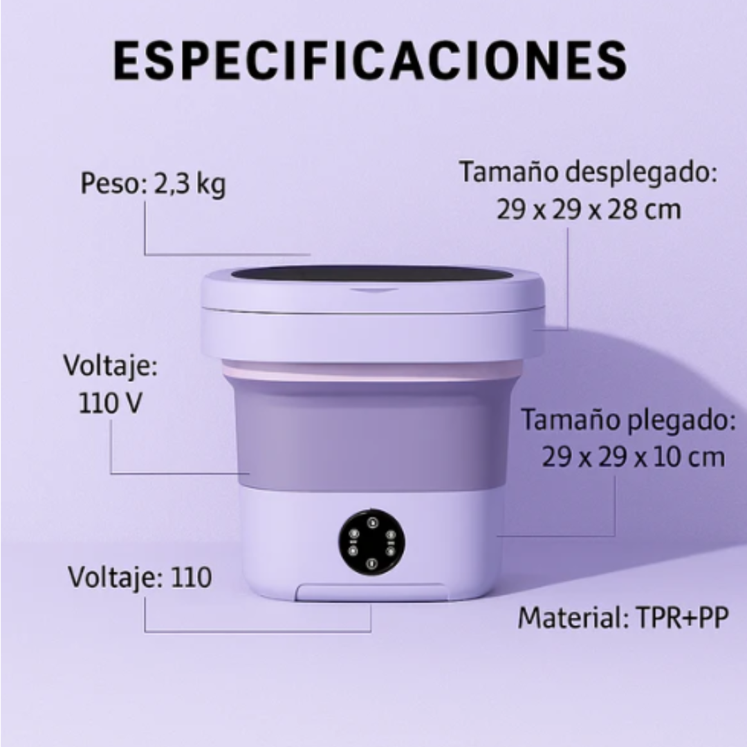 Lavadora Plegable Portátil - ¡Lava tu ropa en minutos y sin ocupar espacios!