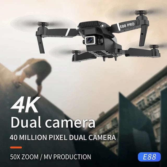 DRON E88 CON CÁMARA 4K