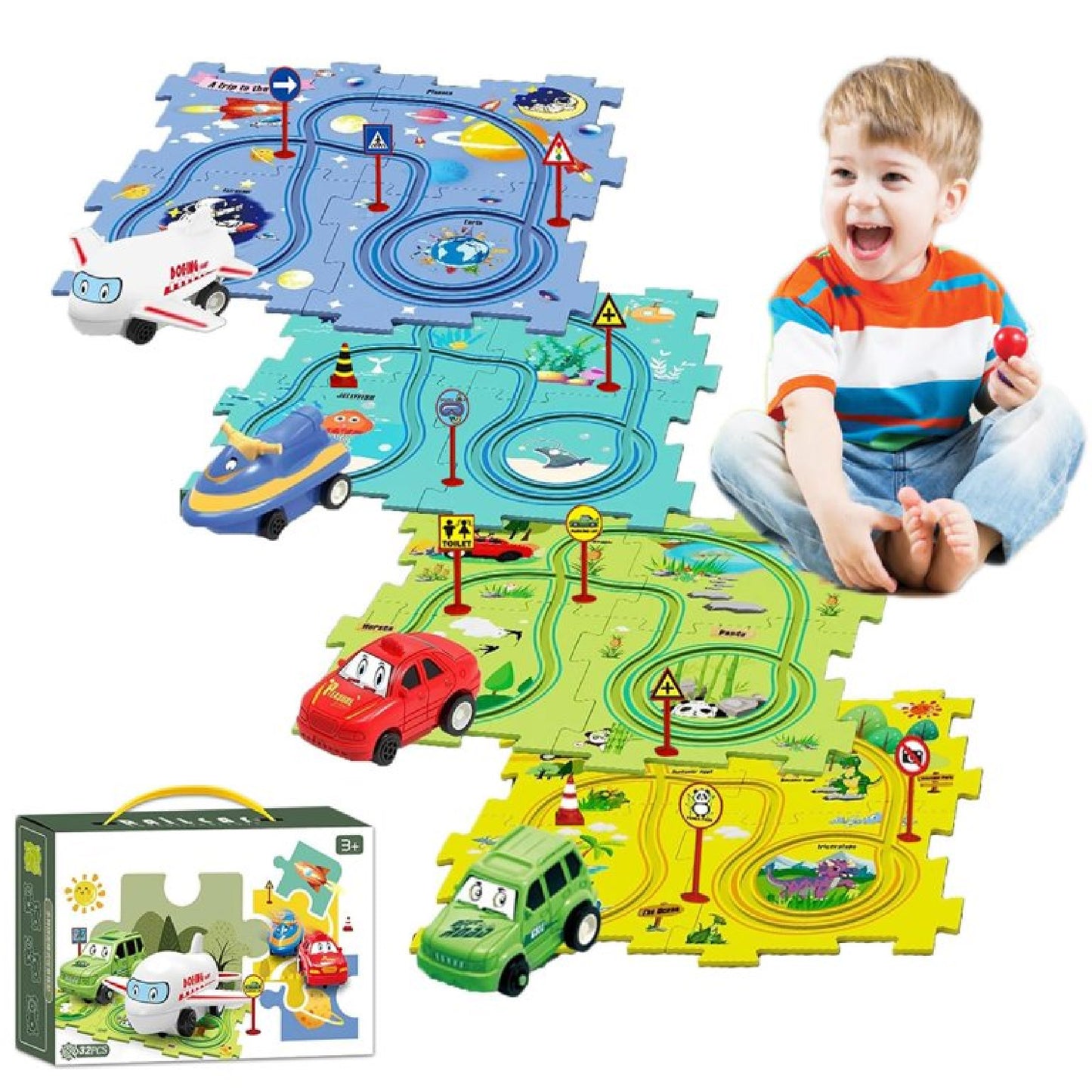 Pista de coches para niños PuzzleRacer