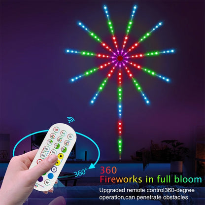 Luces Led de fuegos artificiales con sincronización de música que cambia de color!!