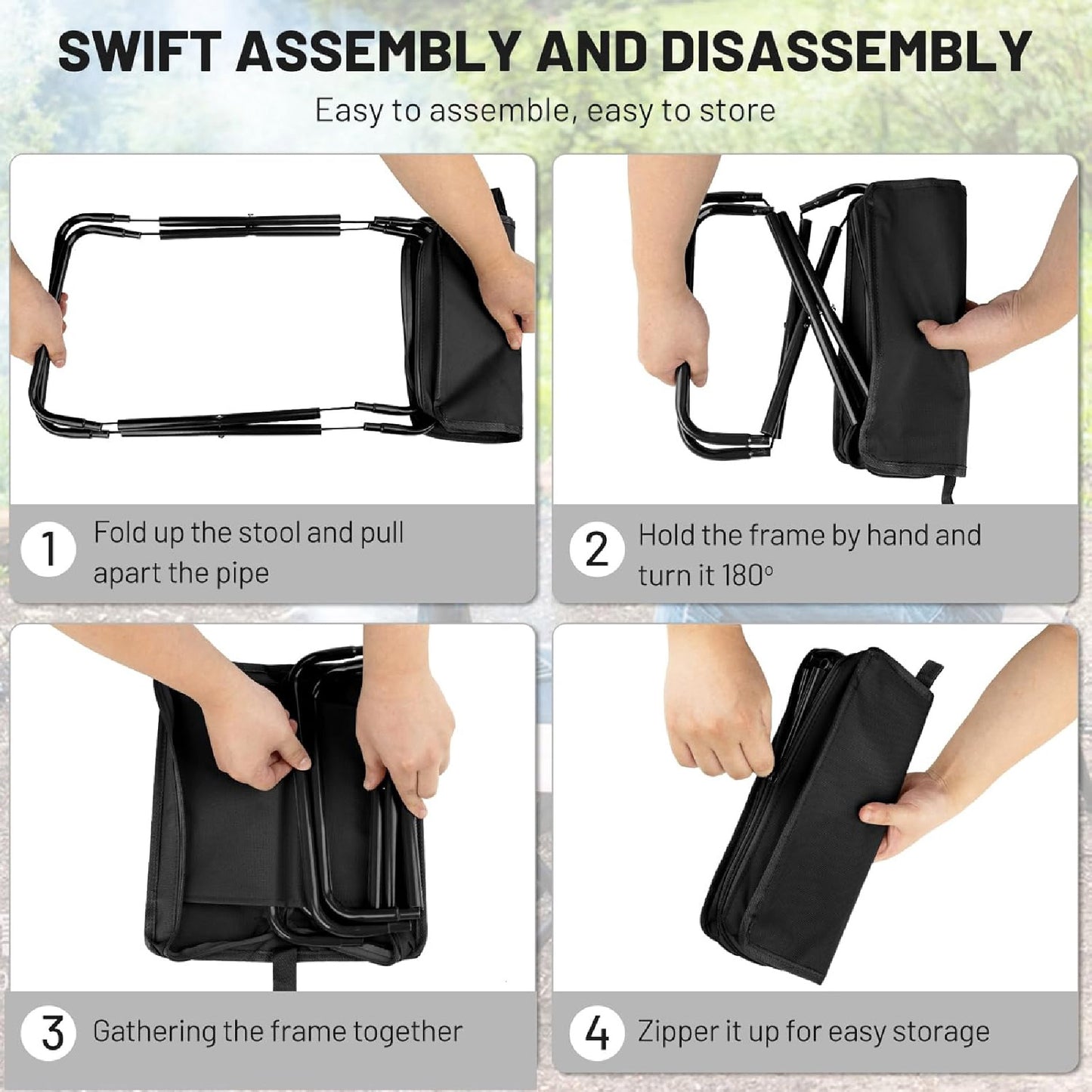 Llévala a todos lados – Silla Portátil que Soporta Hasta 100 kg
