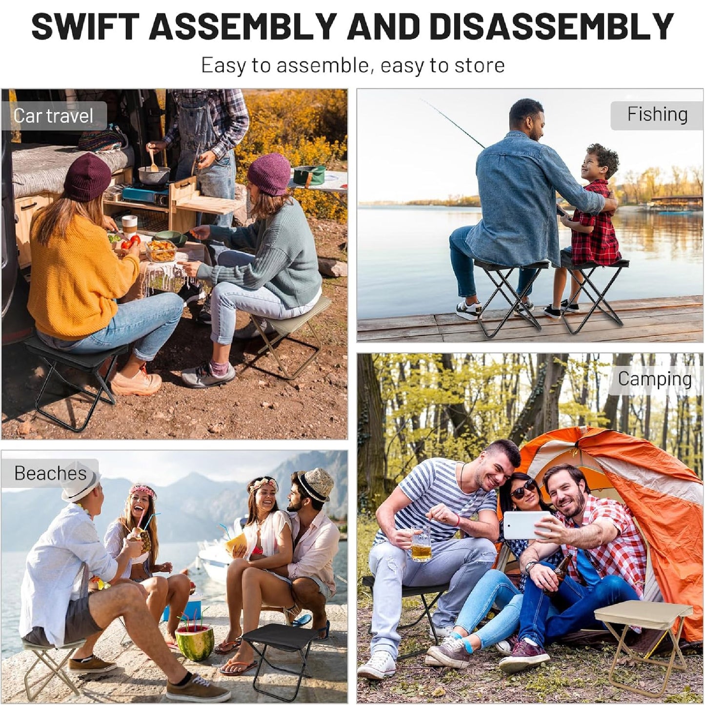 Llévala a todos lados – Silla Portátil que Soporta Hasta 100 kg