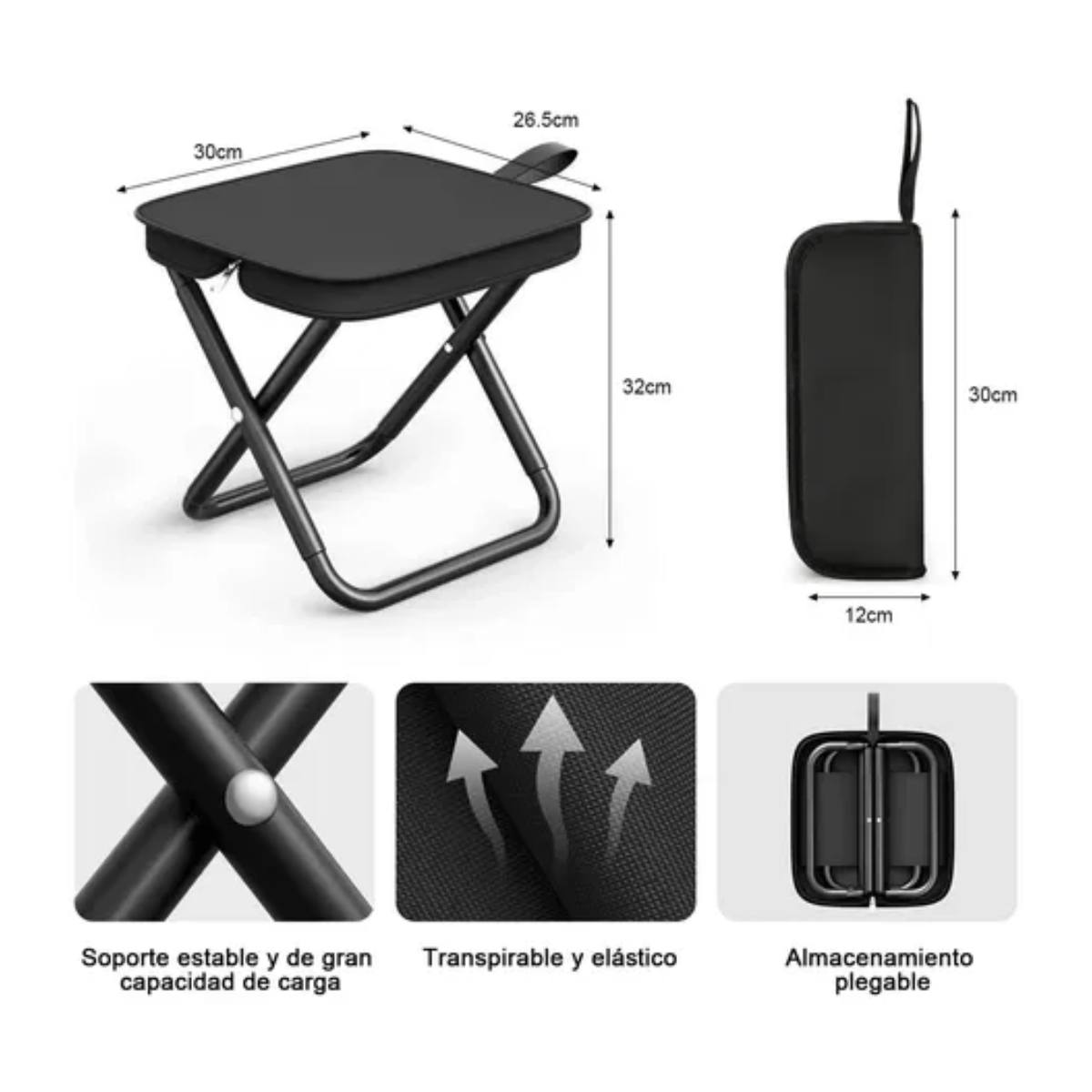 Llévala a todos lados – Silla Portátil que Soporta Hasta 100 kg