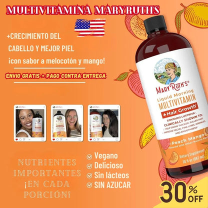 Multivitamina Para El Crecimiento Del Cabello - maryruth's x 887 ml 💇‍♀️✨