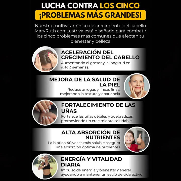 Multivitamina Para El Crecimiento Del Cabello - maryruth's x 887 ml 💇‍♀️✨