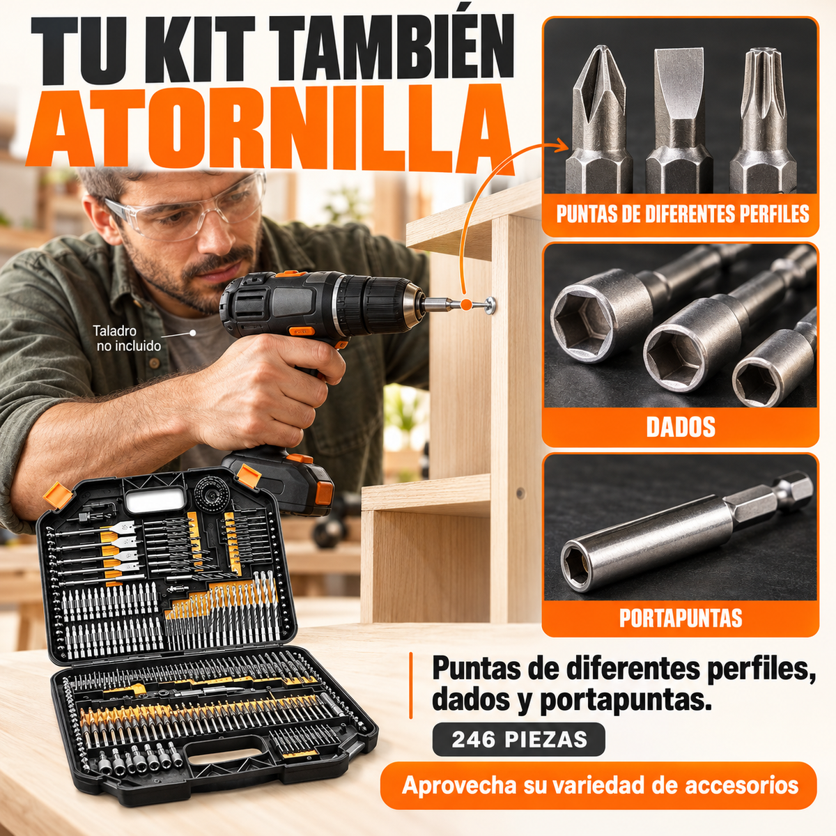 Kit BrocaMax 246 Piezas con Maletín Organizador