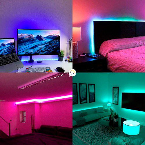Cinta Luz Led 5 Metros RGB Multicolor Con Control Navidad