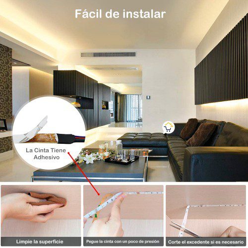Cinta Luz Led 5 Metros RGB Multicolor Con Control Navidad