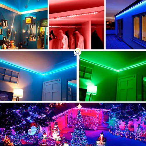Cinta Luz Led 5 Metros RGB Multicolor Con Control Navidad