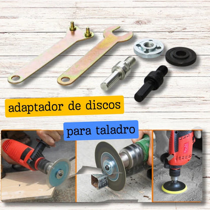 ADAPTADOR DE DISCOS PARA TALADRO - TRANSFORMA EL TALADRO EN PULIDORA
