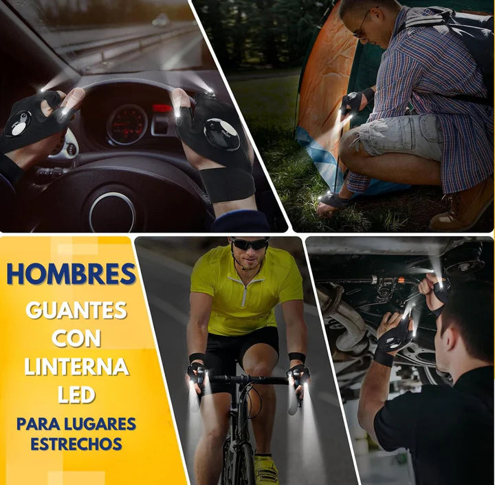 LumiHands- Guantes con linterna LED Impermeables