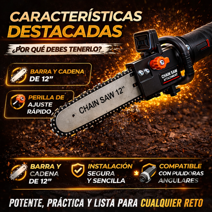 Moto Sierra Turbo Multiusos - Convierte tu pulidora en motosierra