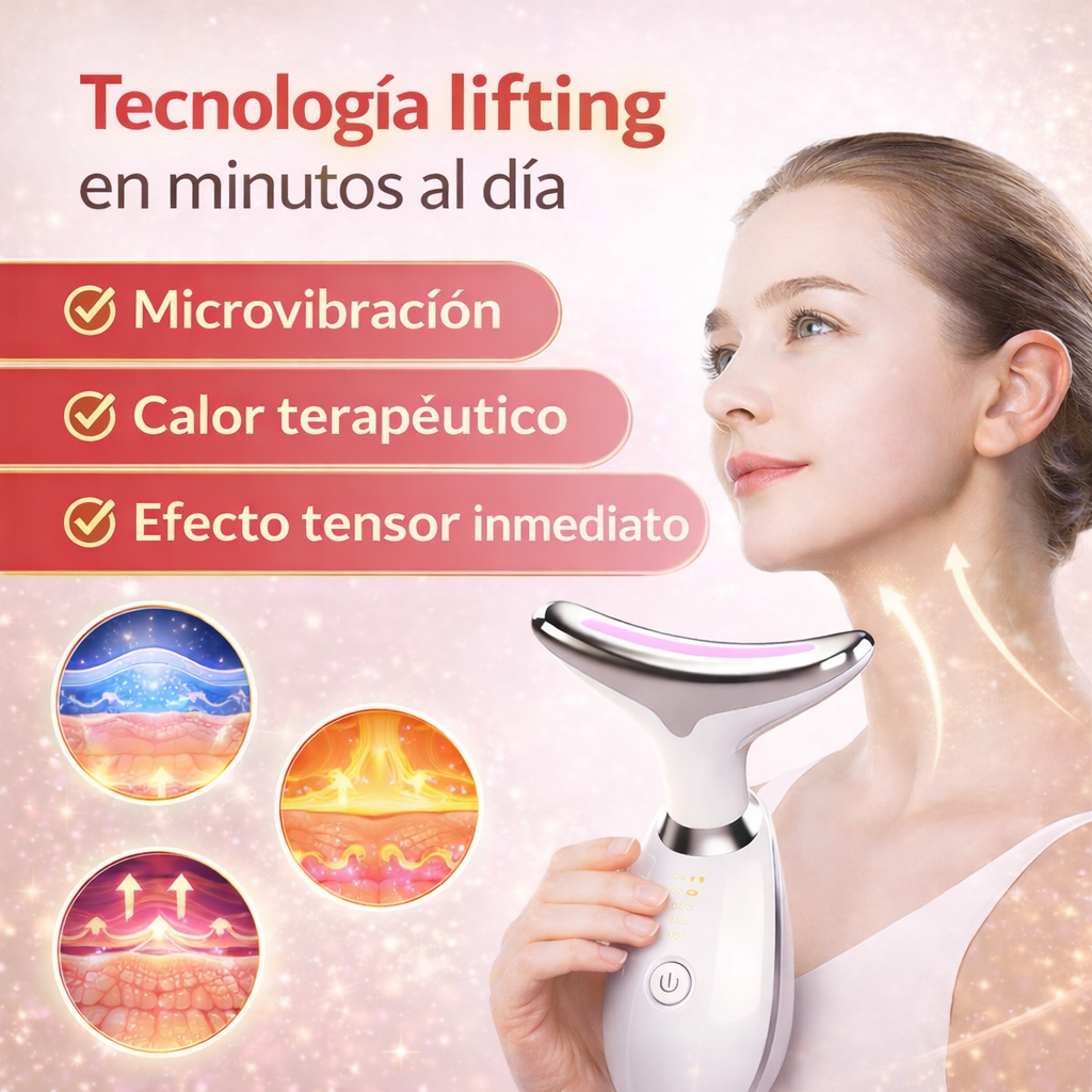 Masajeador Facial Reductor Papada Y Arrugas Con Tecnología LED E Iones Positivos – Reafirma y Tonifica