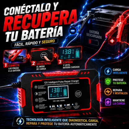 Cargador Inteligente de Batería 12v | Revive tu Carro o Moto y Evita Quedarte Varado