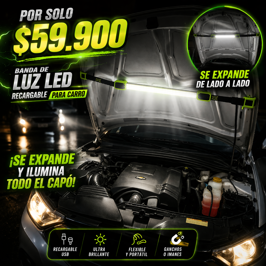 Luz LED Para Capo Recargable – Ilumina Todo el Motor sin Esfuerzo