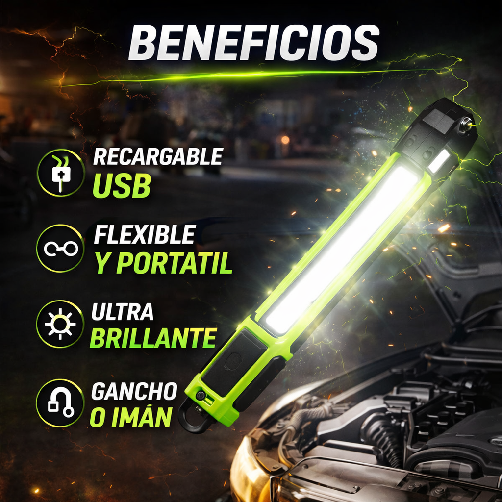 Luz LED Para Capo Recargable – Ilumina Todo el Motor sin Esfuerzo