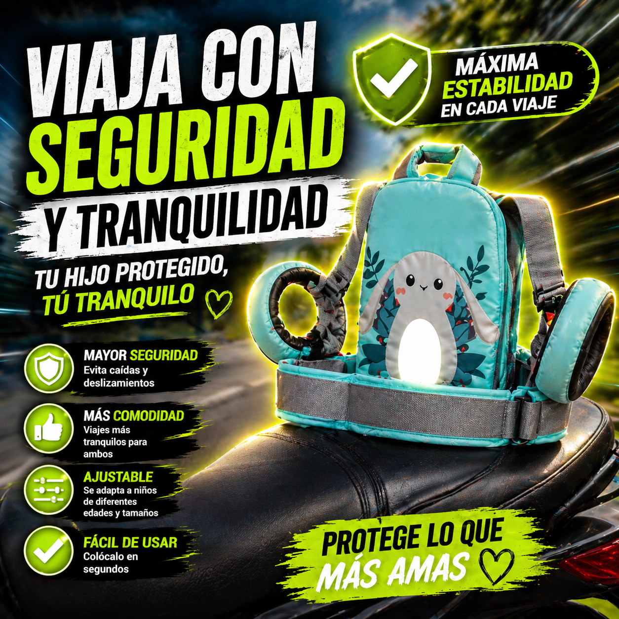 Cinturón de Seguridad para Niños de Moto - Protege lo que más amas en cada viaje