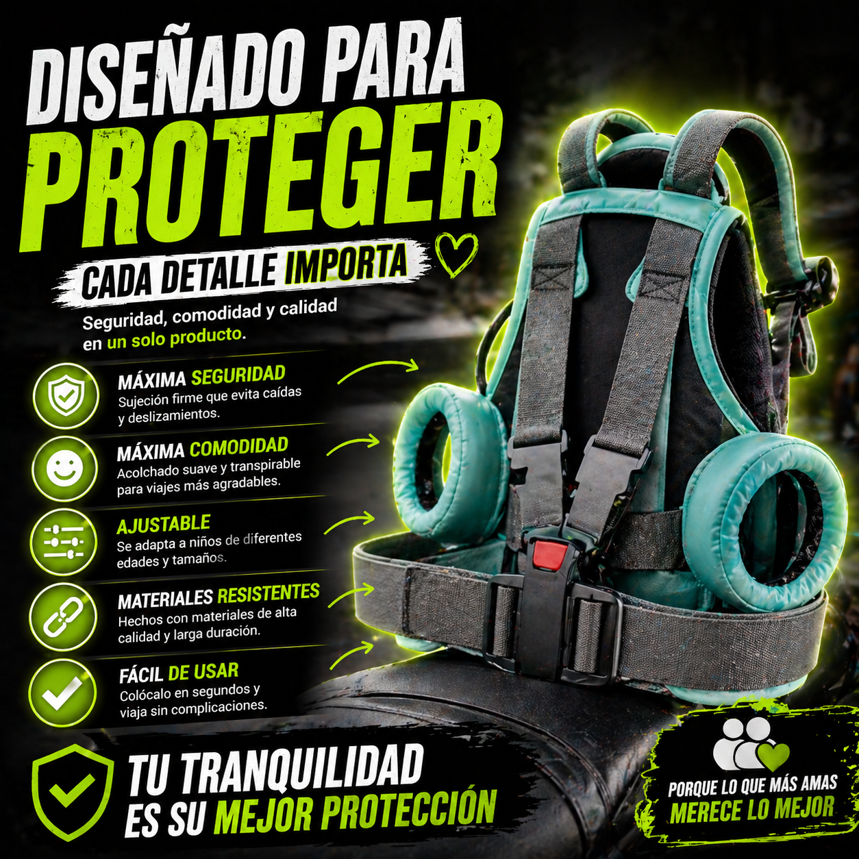 Cinturón de Seguridad para Niños de Moto - Protege lo que más amas en cada viaje