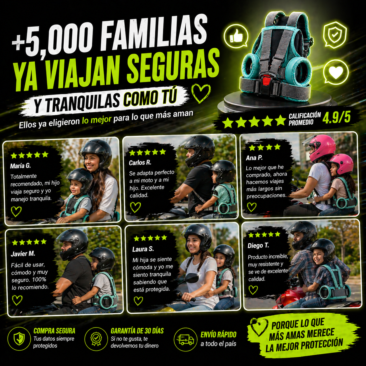 Cinturón de Seguridad para Niños de Moto - Protege lo que más amas en cada viaje
