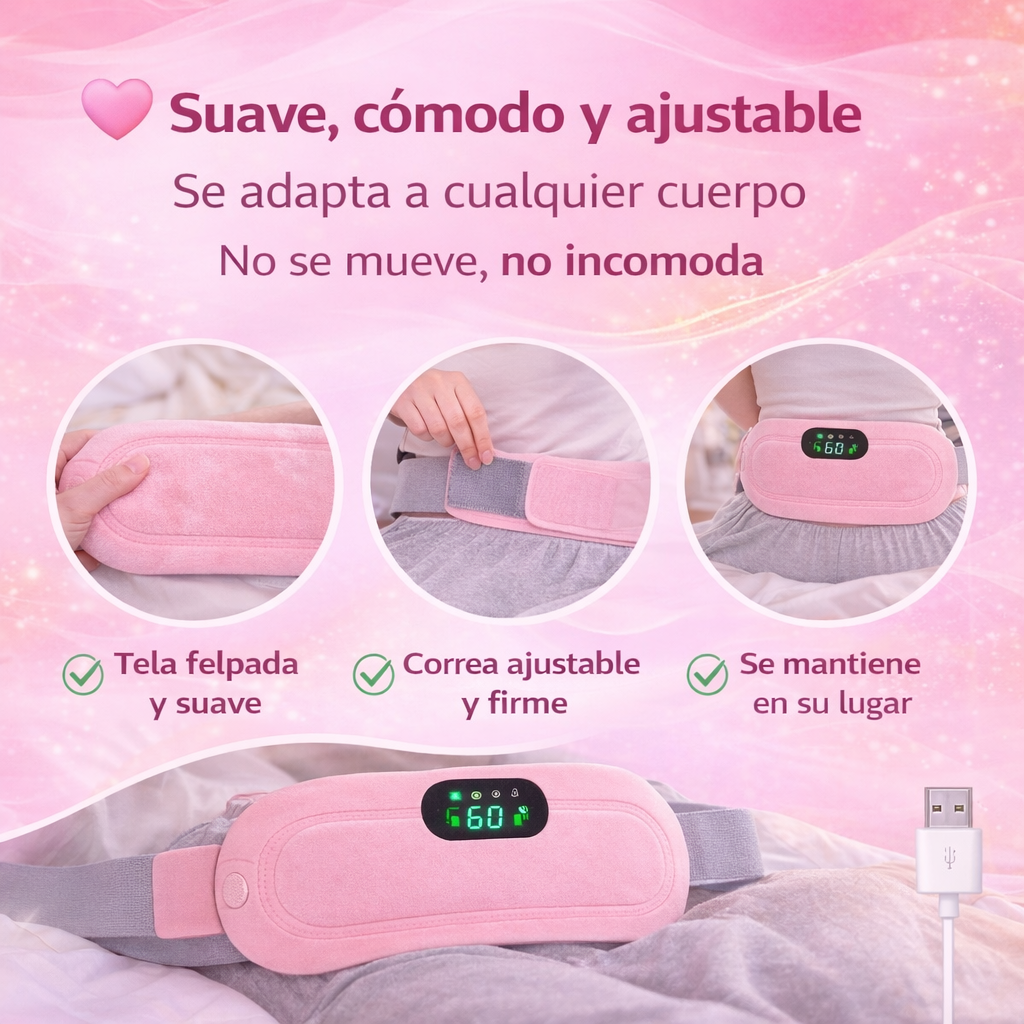 Cinturón Menstrual y Lumbar Termico con Calor y Masaje