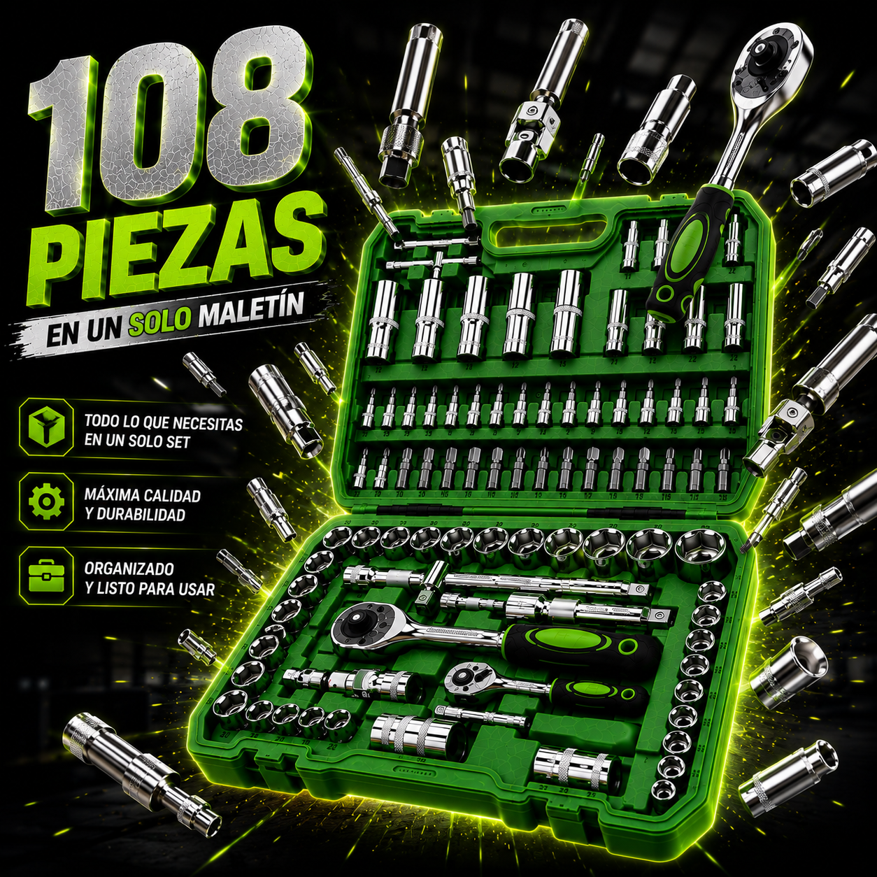 RATCHET PRO 108 | Juego de Rachets Profesional de 108 Piezas