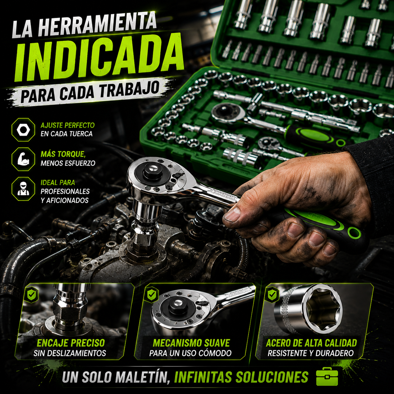 RATCHET PRO 108 | Juego de Rachets Profesional de 108 Piezas