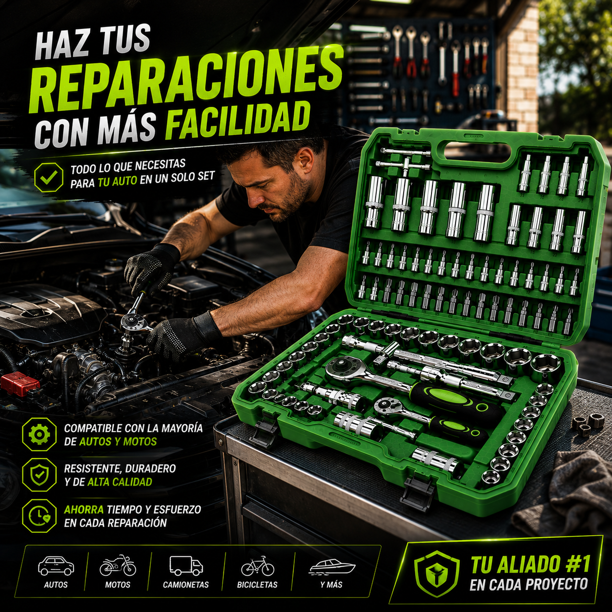 RATCHET PRO 108 | Juego de Rachets Profesional de 108 Piezas