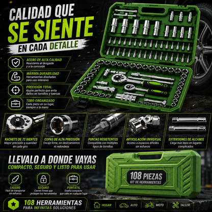 RATCHET PRO 108 | Juego de Rachets Profesional de 108 Piezas