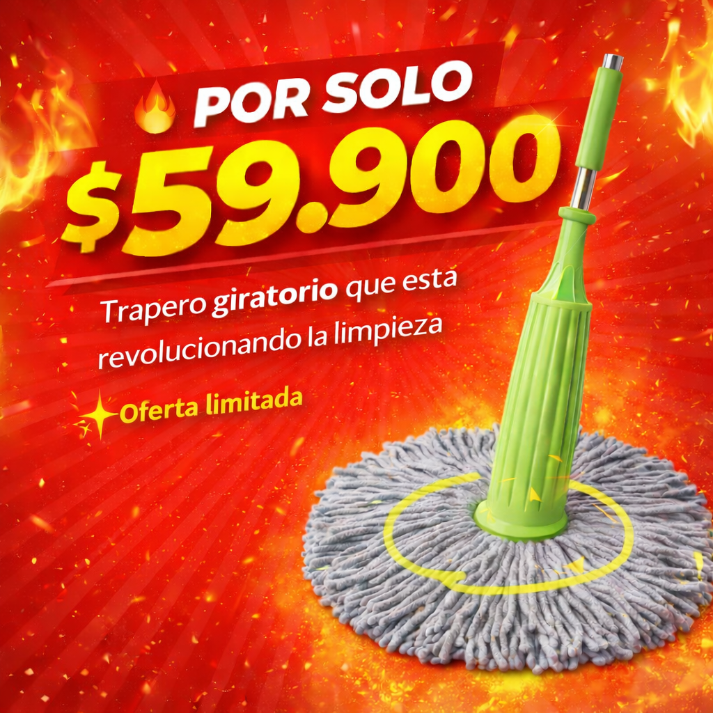 Trapero Giratorio Retráctil - Fácil Escurrido 2 en 1