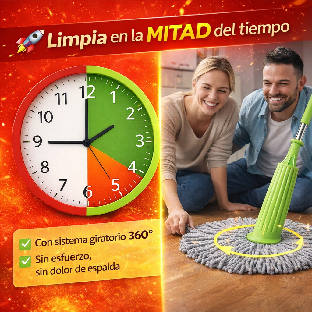 Trapero Giratorio Retráctil - Fácil Escurrido 2 en 1