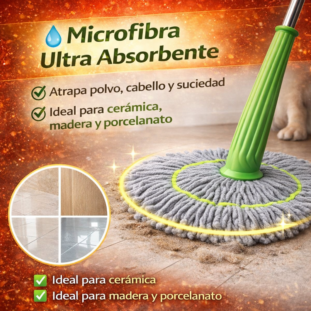 Trapero Giratorio Retráctil - Fácil Escurrido 2 en 1