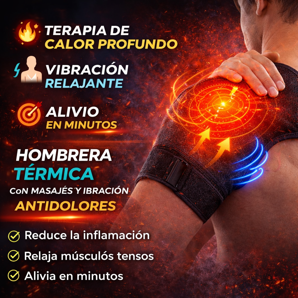 Hombrera Térmica con Masaje y Vibración Antidolores – Alivio Inmediato