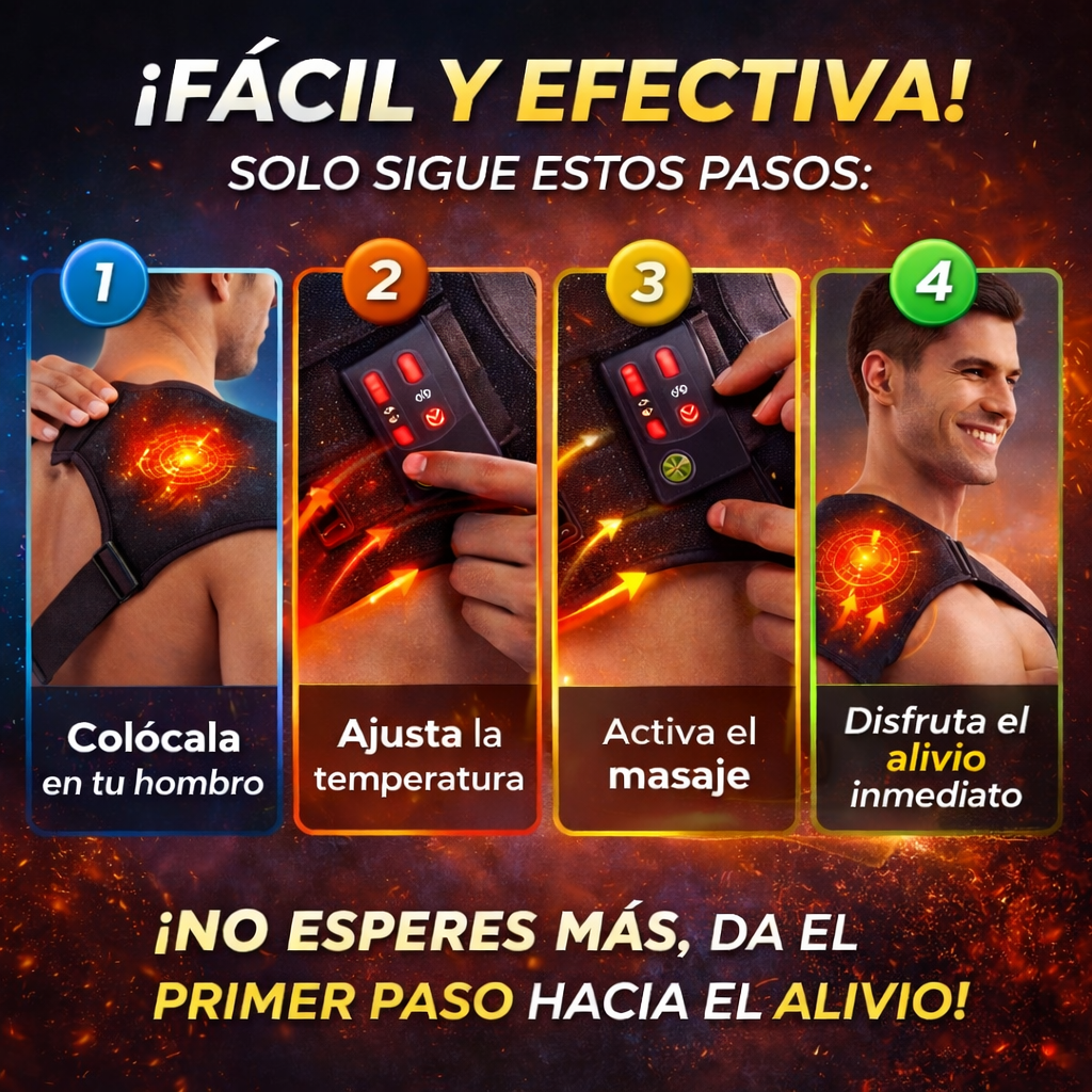 Hombrera Térmica con Masaje y Vibración Antidolores – Alivio Inmediato