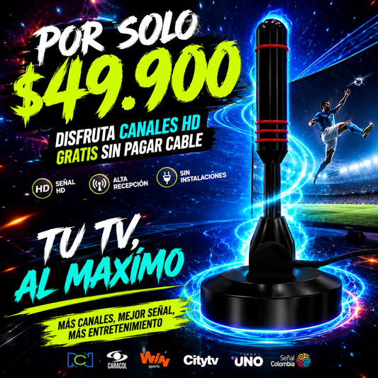 Antena TDT 5M Full HD Potente | Más Canales Gratis y Mejor Señal