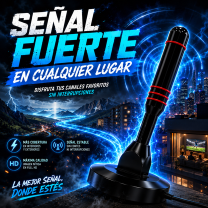 Antena TDT 5M Full HD Potente | Más Canales Gratis y Mejor Señal