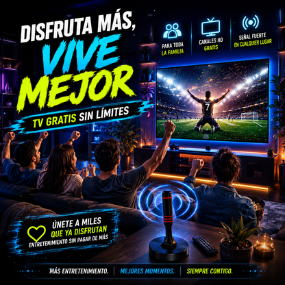 Antena TDT 5M Full HD Potente | Más Canales Gratis y Mejor Señal
