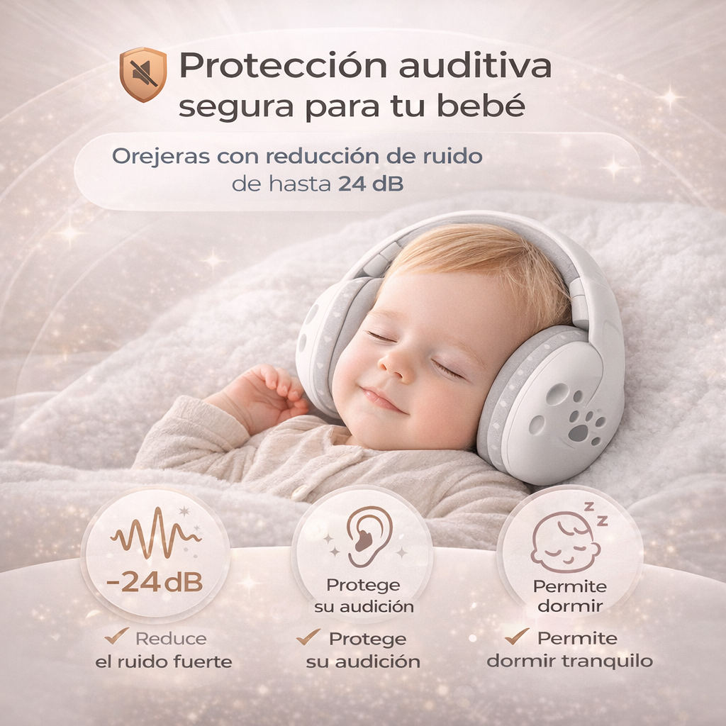 Orejeras Protectoras Auditivas para Bebé - Reduce el Ruido y Protege su Audición