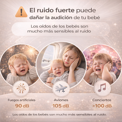 Orejeras Protectoras Auditivas para Bebé - Reduce el Ruido y Protege su Audición