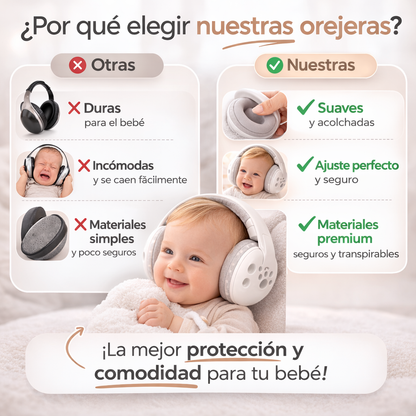 Orejeras Protectoras Auditivas para Bebé - Reduce el Ruido y Protege su Audición