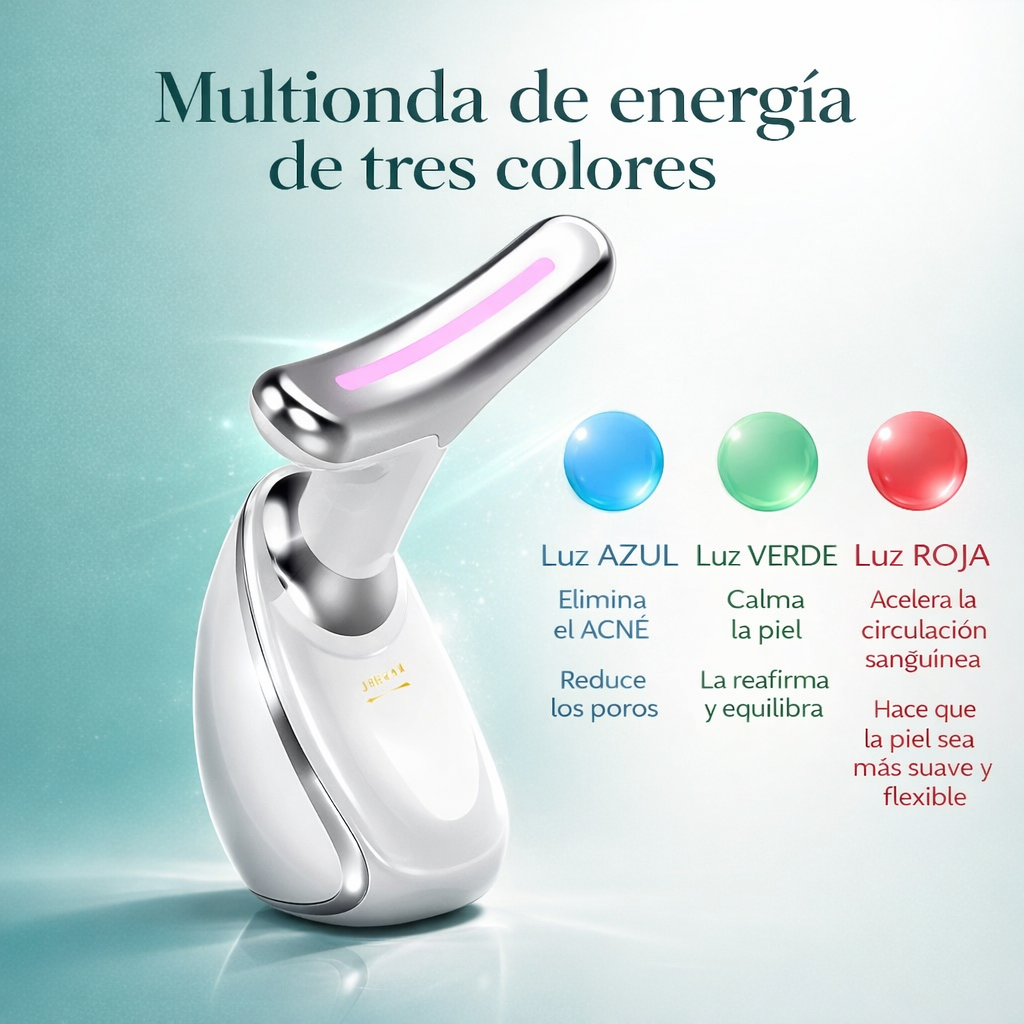 Masajeador Facial Reductor Papada Y Arrugas Con Tecnología LED E Iones Positivos – Reafirma y Tonifica