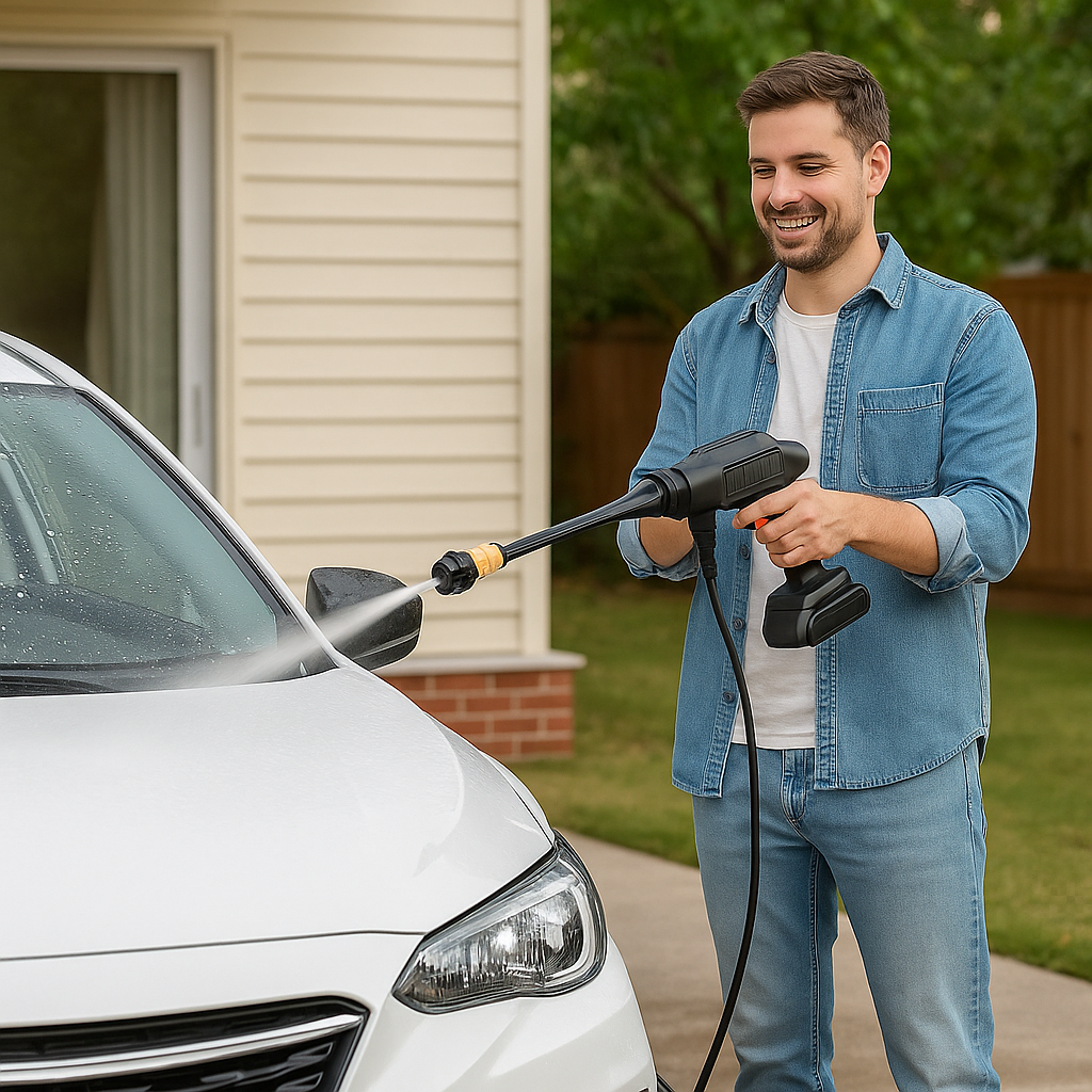 Hidrolavadora Portátil Inalámbrica 48V 2 Baterías |    Boquilla 6 en 1 Incorporada