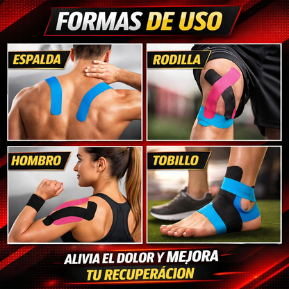 Cintas Deportivas Kinesiológicas - Adiós al Dolor, Recuperación Muscular y Máxima Elasticidad