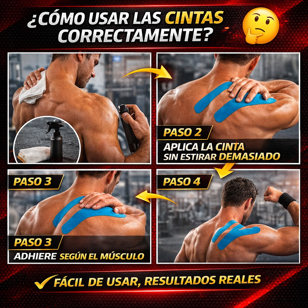 Cintas Deportivas Kinesiológicas - Adiós al Dolor, Recuperación Muscular y Máxima Elasticidad