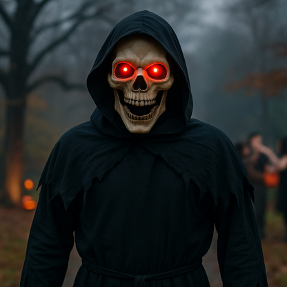 Mascara Calavera | Mandibula con Movimiento y Ojos Led Rojos Brillantes