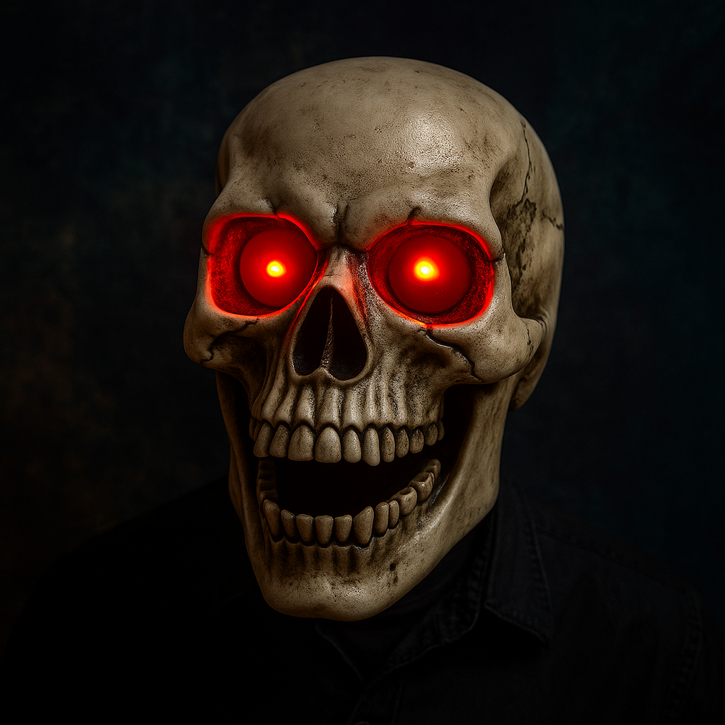 Mascara Calavera | Mandibula con Movimiento y Ojos Led Rojos Brillantes