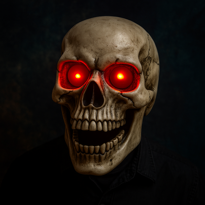 Mascara Calavera | Mandibula con Movimiento y Ojos Led Rojos Brillantes
