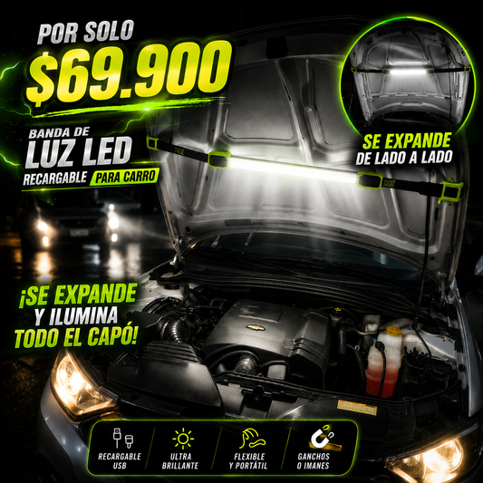 Luz LED Para Capo Recargable – Ilumina Todo el Motor sin Esfuerzo